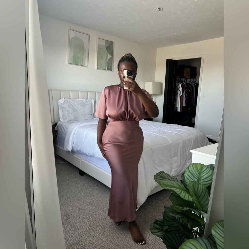 Backless silk dress from asos.